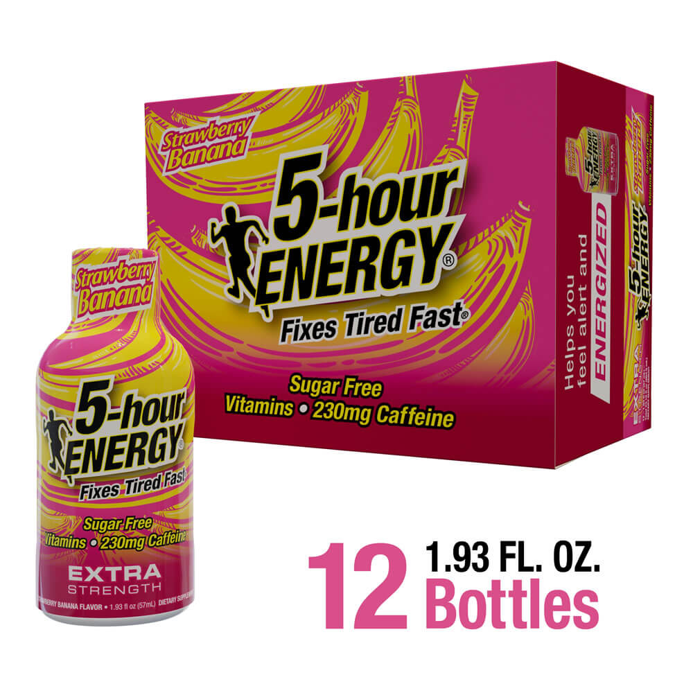 Strawberry Banana flavor Extra Strength 5-hour ENERGY® shot 12-pack Strawberry Banana flavor Extra Strength 5-hour ENERGY® shot 12-pack