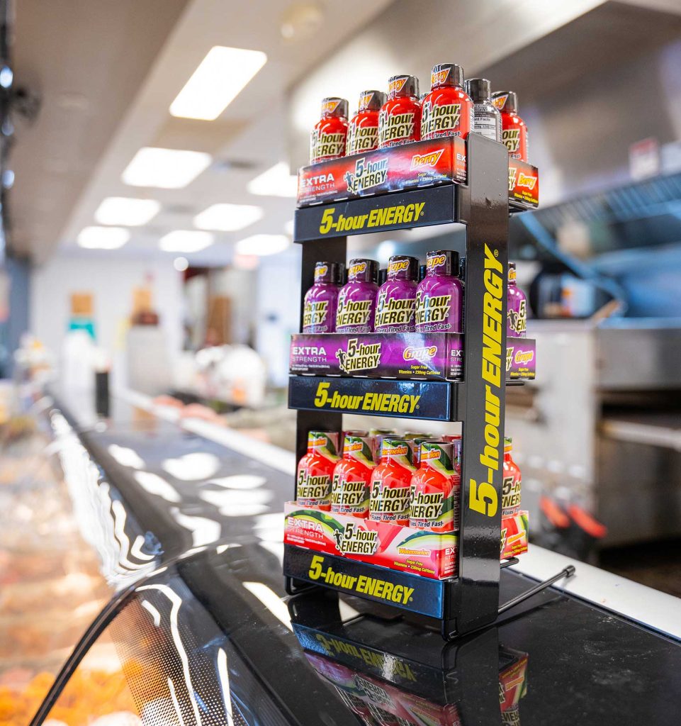 5-hour ENERGY three flavor product rack